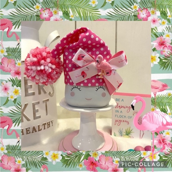 🦩Flamingo Marshmallow Mug Hat, Tier Tray Decor, Rae Dunn inspired - Picture 1 of 4